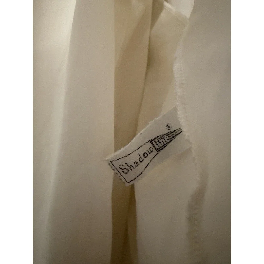 Vintage 80’s Shadowline Ivory Gown & Short Robe Set Womens Small Lace Trim